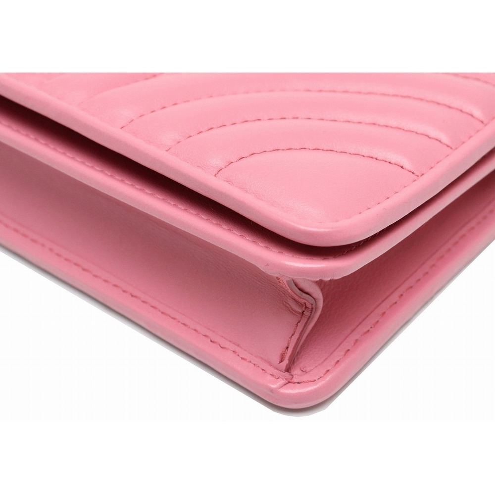 Prada Chain Wallet 2way Soft Calf Leather Pink - image 3